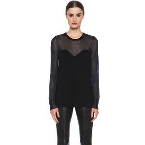 Isabel Marant Ashton Eggplant Purple Knit Black Mesh Sweetheart Top 38